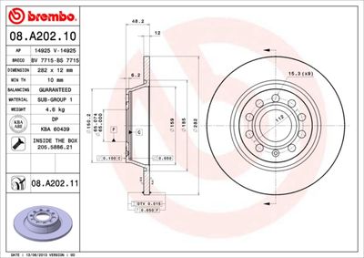 08A20210 BREMBO Тормозной диск