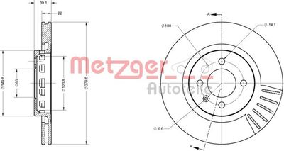 6110337 METZGER Тормозной диск