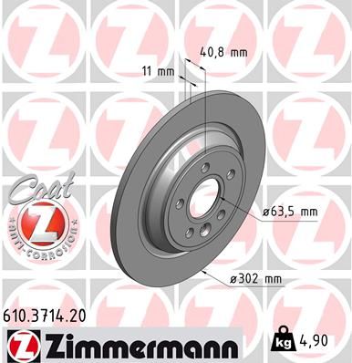 610371420 ZIMMERMANN Тормозной диск