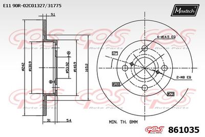 861035 MAXTECH Тормозной диск