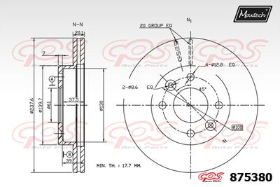 875380 MAXTECH Тормозной диск