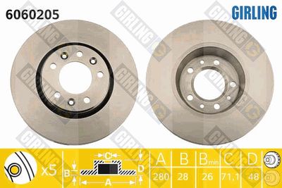 6060205 GIRLING Тормозной диск