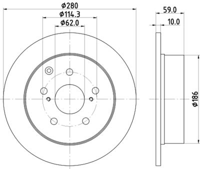 8DD355119121 HELLA PAGID Тормозной диск