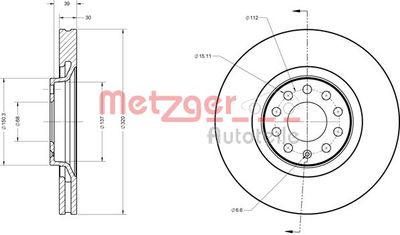 6110134 METZGER Тормозной диск