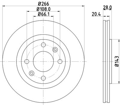 8DD355102051 HELLA PAGID Тормозной диск