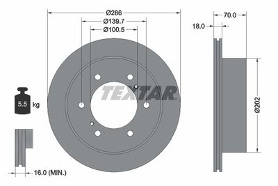 92198303 TEXTAR Тормозной диск