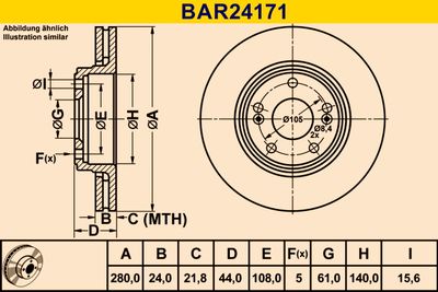 BAR24171 BARUM Тормозной диск