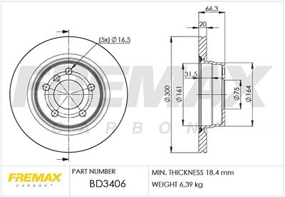 BD3406 FREMAX Тормозной диск