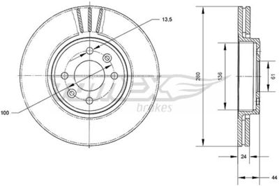 TX7022 TOMEX Brakes Тормозной диск