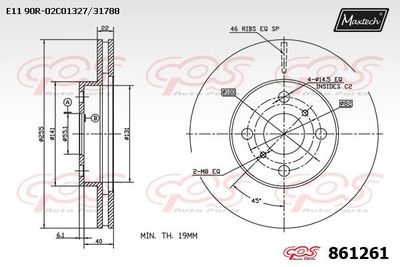 861261 MAXTECH Тормозной диск