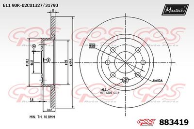 883419 MAXTECH Тормозной диск