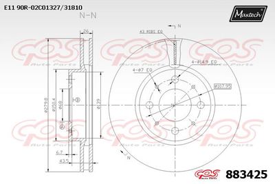 883425 MAXTECH Тормозной диск