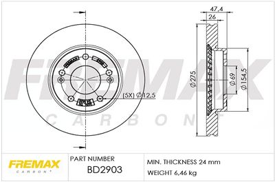 BD2903 FREMAX Тормозной диск