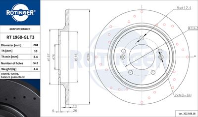 RT1960GLT3 ROTINGER Тормозной диск