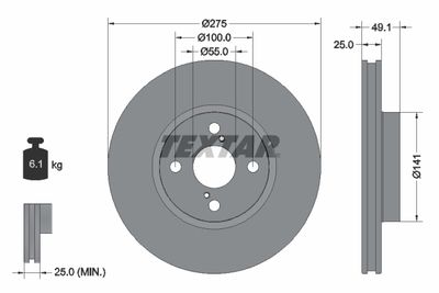 92126003 TEXTAR Тормозной диск