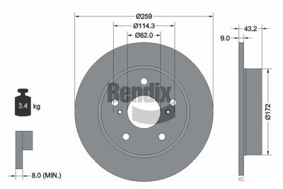 BDS2094 BENDIX Braking Тормозной диск