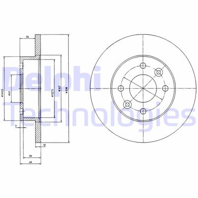 BG2268 DELPHI Тормозной диск