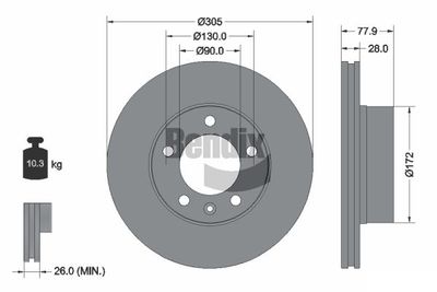 BDS1083 BENDIX Braking Тормозной диск