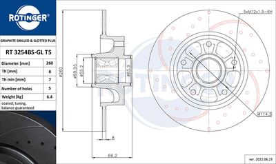 RT3254BSGLT5 ROTINGER Тормозной диск