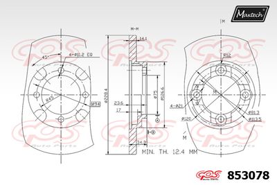 853078 MAXTECH Тормозной диск