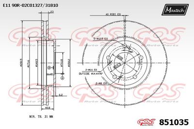 851035 MAXTECH Тормозной диск