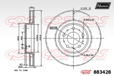 883428 MAXTECH Тормозной диск