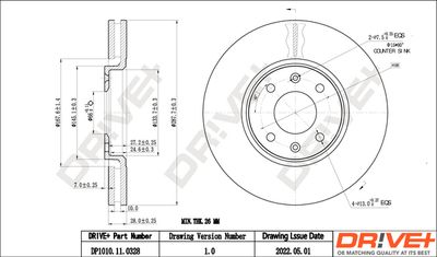 DP1010110328 Dr!ve+ Тормозной диск