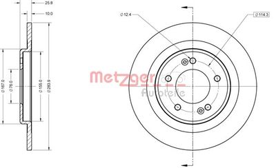 6110846 METZGER Тормозной диск