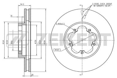 BS5328 ZEKKERT Тормозной диск