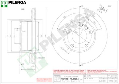 V110 PILENGA Тормозной диск