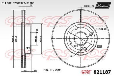 821187 MAXTECH Тормозной диск