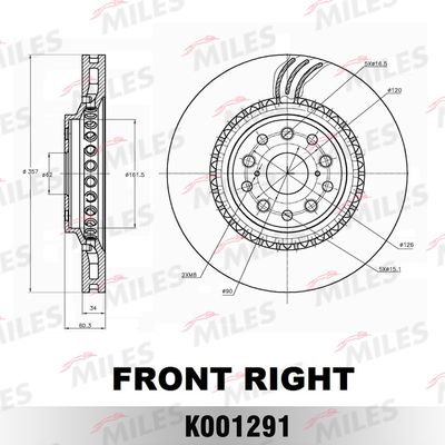 K001291 MILES Тормозной диск