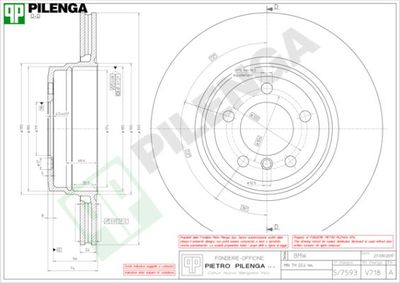 V718 PILENGA Тормозной диск