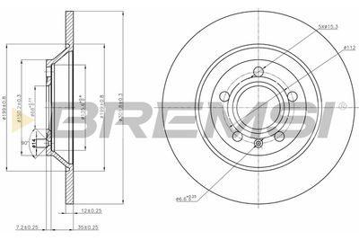 CD7850S BREMSI Тормозной диск