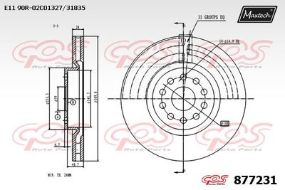 877231 MAXTECH Тормозной диск