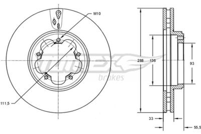 TX7311 TOMEX Brakes Тормозной диск