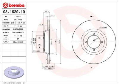 08162910 BREMBO Тормозной диск