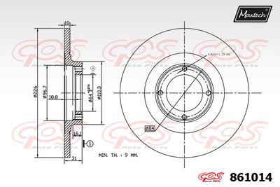 861014 MAXTECH Тормозной диск