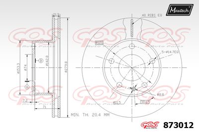 873012 MAXTECH Тормозной диск