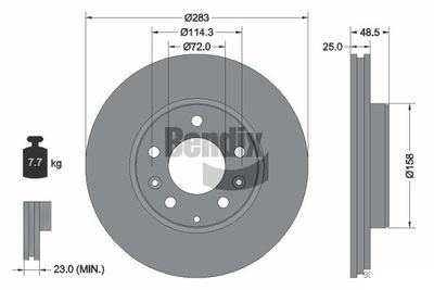 BDS1672 BENDIX Braking Тормозной диск