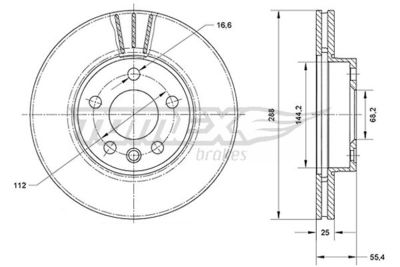 TX7054 TOMEX Brakes Тормозной диск