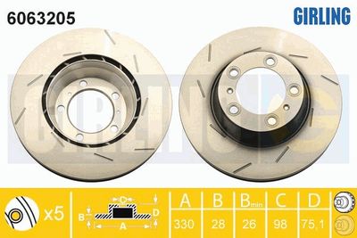 6063205 GIRLING Тормозной диск