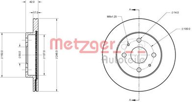 6110277 METZGER Тормозной диск