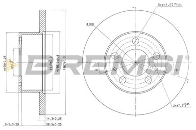 CD6136S BREMSI Тормозной диск