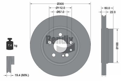 BDS2017 BENDIX Braking Тормозной диск