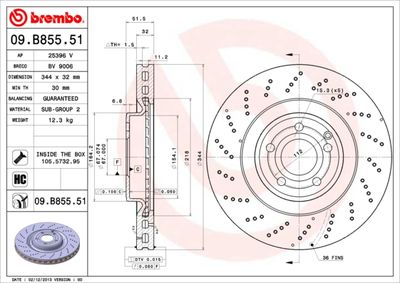 09B85551 BREMBO Тормозной диск