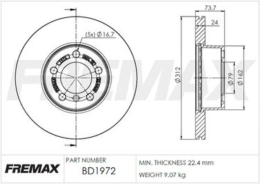 BD1972 FREMAX Тормозной диск