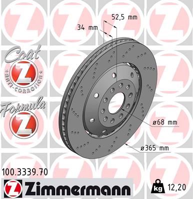 100333970 ZIMMERMANN Тормозной диск