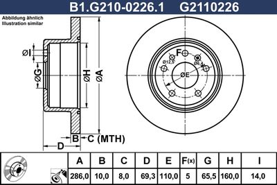 B1G21002261 GALFER Тормозной диск