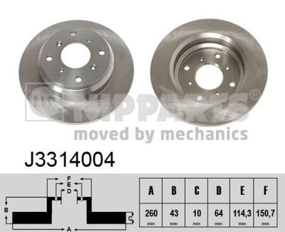 J3314004 NIPPARTS Тормозной диск